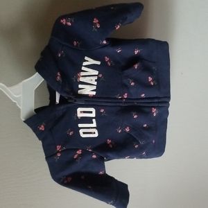 Baby girl Old Navy zip up sweatshirt.